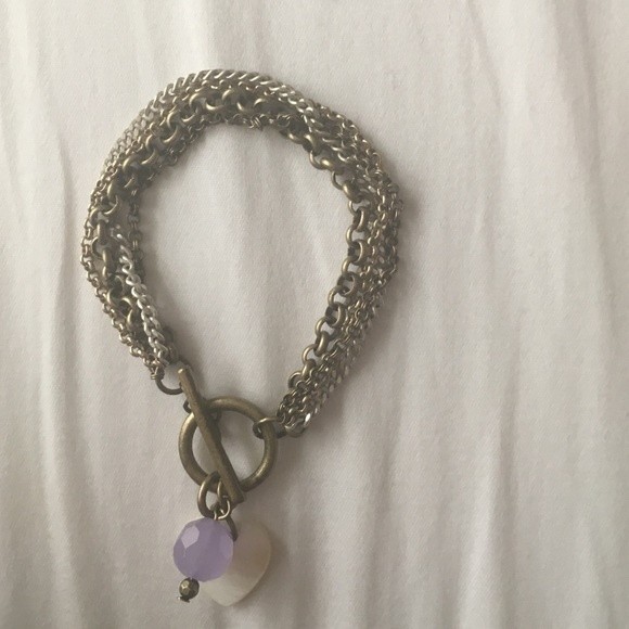 AE silver chain chained dangle charm bracelet - Picture 1 of 7